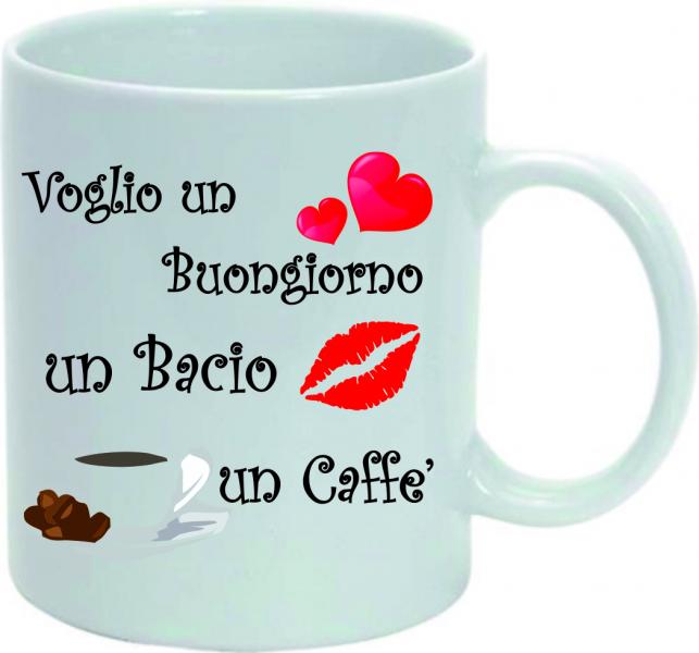 tazza mug 8x10 scritta simpatica strapazzami di baci pazza idea regalo