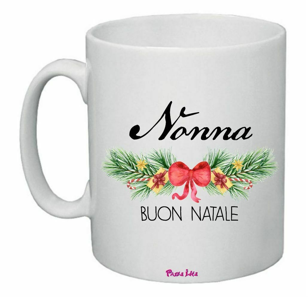 tazza 8x10 cm ceramica scritta nonna buon natale regalo feste - Pazza Idea  Regali