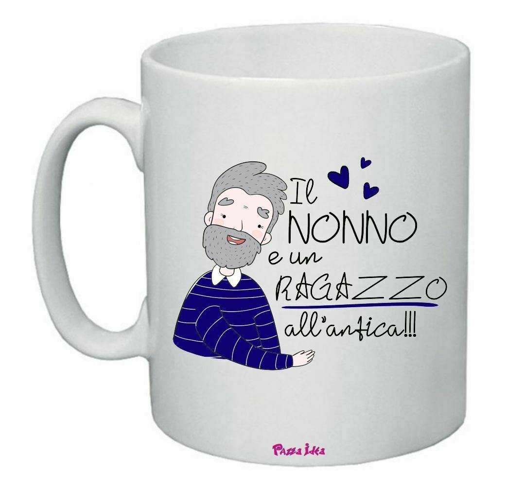 tazza 8x10 scritta il nonno e un ragazzo all'antica regalo nonno festa  nonni - Pazza Idea Regali