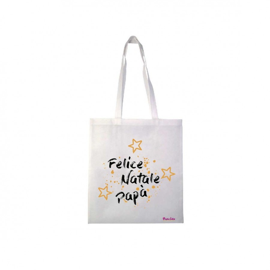 borsa spesa poliestere 36x40 natale scritta felice natale papà - Pazza Idea  Regali