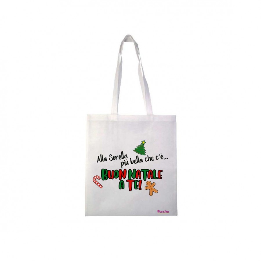 borsa poliestere 36x40 scritta hey zia felice natale idea regalo