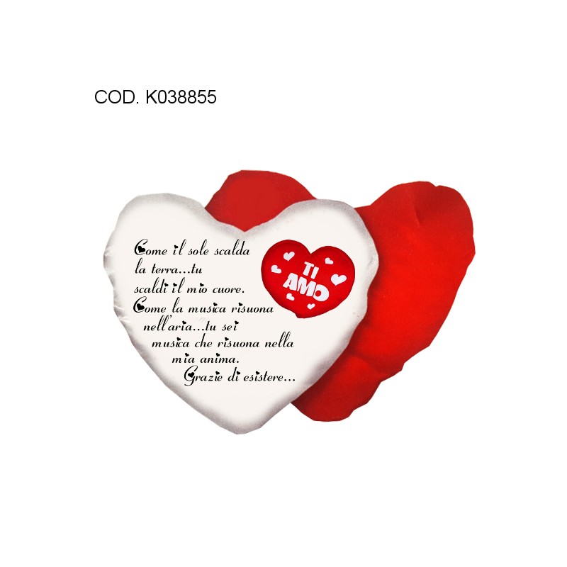 Cuscino cuore 40x40 Ti amo - Pazza Idea Regali Ingrosso