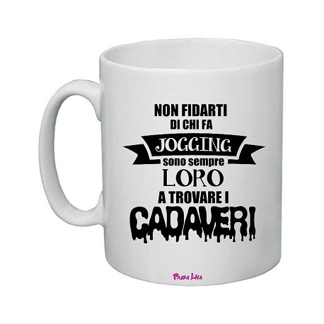 tazza in ceramica uomo o donna con scritta simpatica jogging - Pazza Idea  Regali Ingrosso